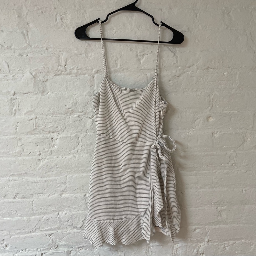 Gray and white stripped dress